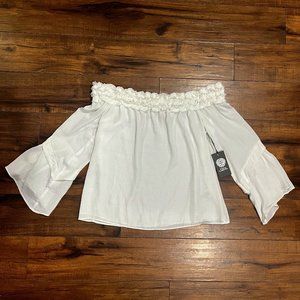 NWT Vince Camuto Off-the-Shoulder Blouse in Pearl Ivory (9130087)